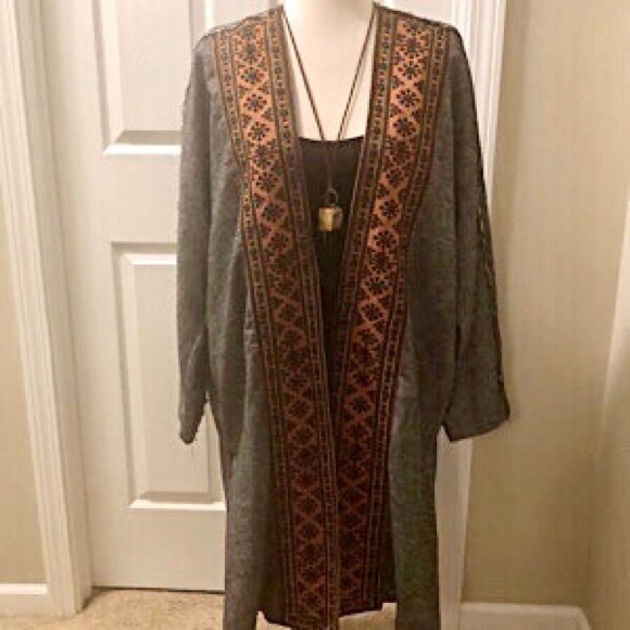 “NEW” & RARE Free People Nomad Embroidered Tweed Duster - Picture 2 of 13